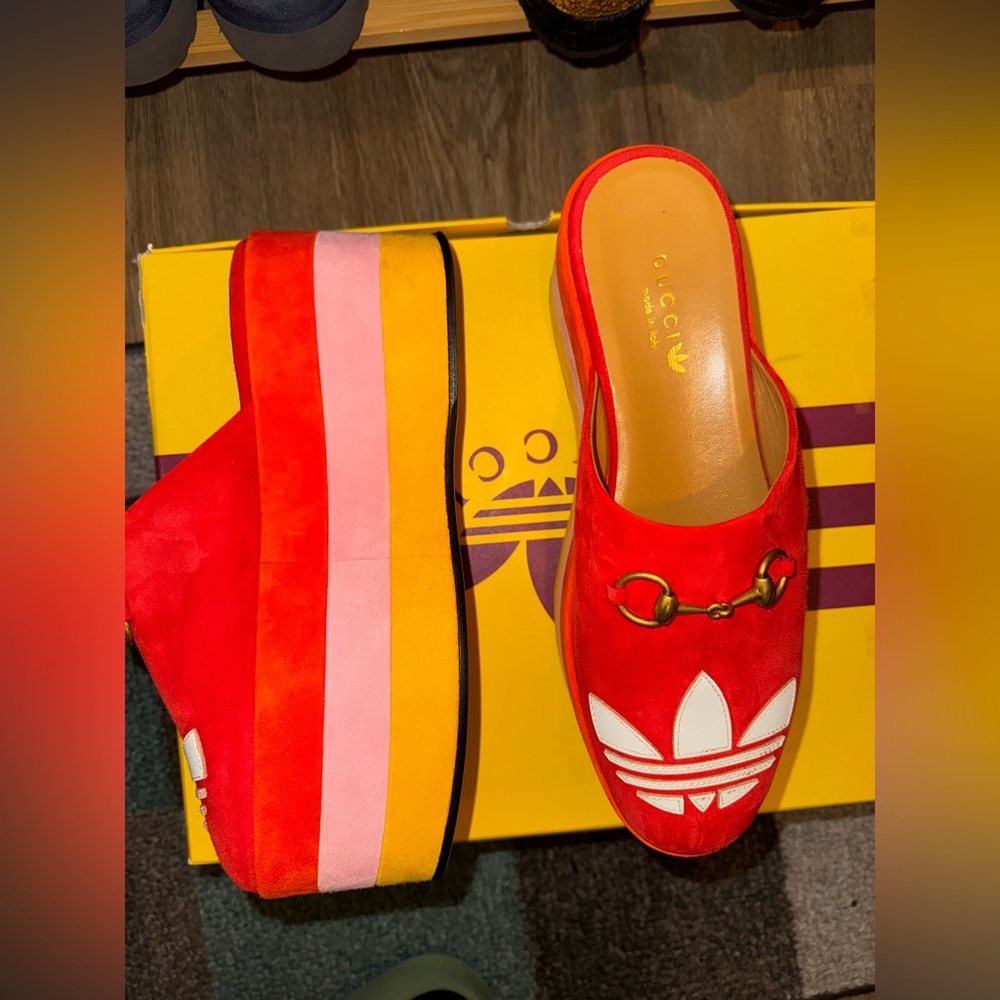 Authentic Gucci platform mules